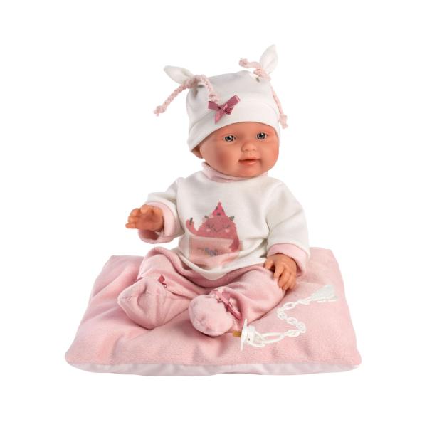 Llorens 26312 NEW BORN HOLIČKA - realistická panenka miminko s celovinylovým tělem - 26 cm