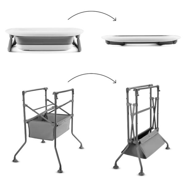 Kinderkraft Stolek přebalovací s vaničkou Bubbly Grey