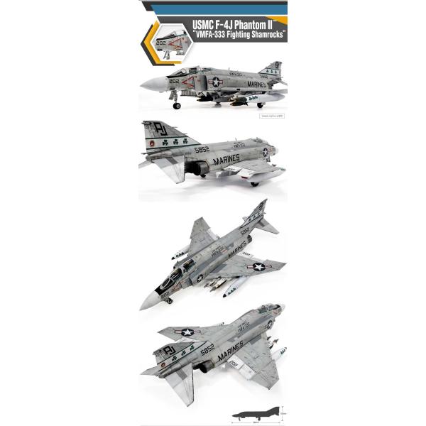 Model Kit letadlo 12356 - USMC F-4J Phantom II "VMFA-333 Fighting Shamrocks" (1:48) (obrázek 3)