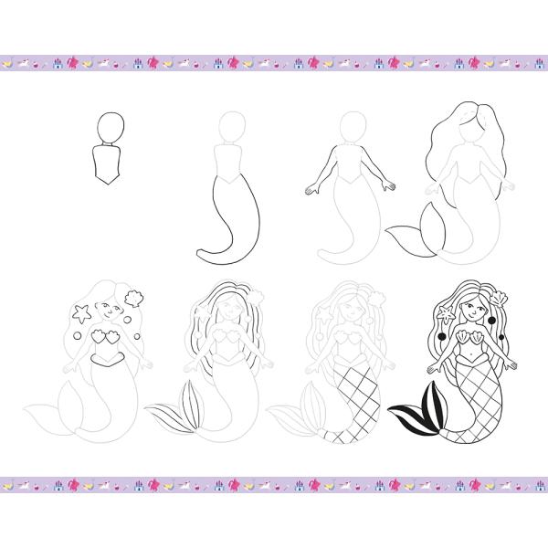 Janod Atelier Step by step Kreativní sada Kreslení krok za krokem Fantasy zvířata (obrázek 4)