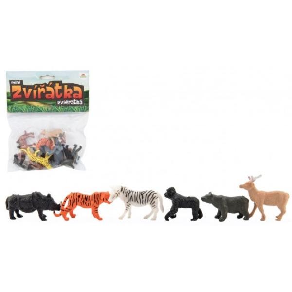 Zvířátka mini safari ZOO plast 5-6cm 12ks v sáčku