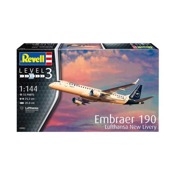 Plastic modelky letadlo 03883 - Embraer 190 Lufthansa New Livery (1: 144) (obrázek 3)