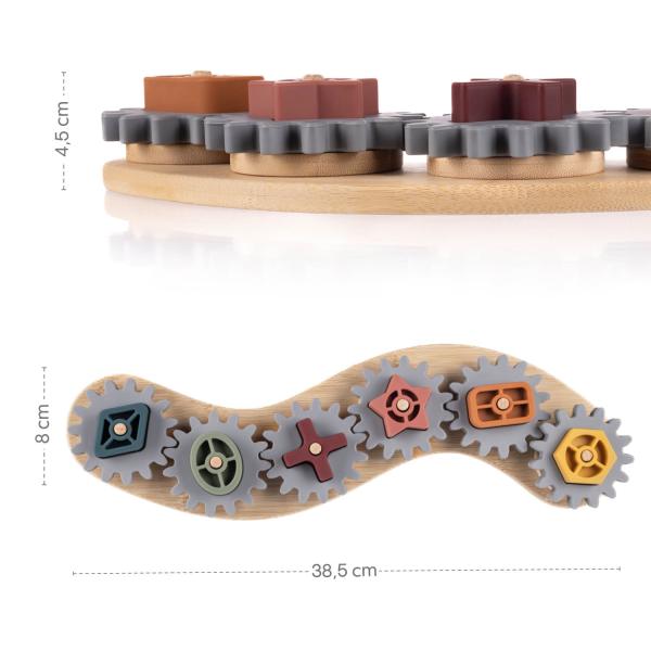 Silikonová bambusová skládačka ozubená kolečka, Multicolor (obrázek 5)