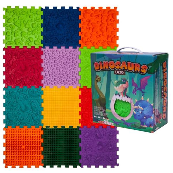 Ortek Masážna podložka Ortek Dinosaury Puzzle 12 prvkov