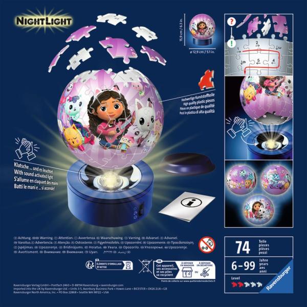 Ravensburger Puzzle-Ball Gabby's Dollhouse 72 dílků (noční edice) (obrázek 4)