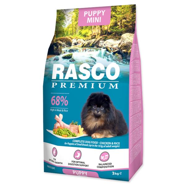 Krmivo Rasco Premium Puppy Mini kuře s rýží 3kg