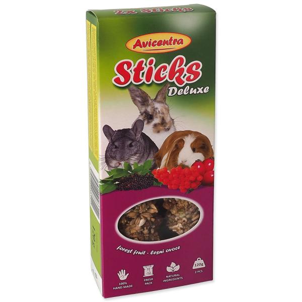 Tyčinka Avicentra Deluxe velký hlodavec, s lesním ovocem 2ks