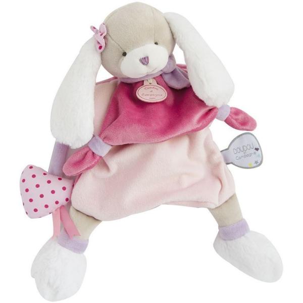 Doudou Plyšový maňásek pejsek růžový 28 cm