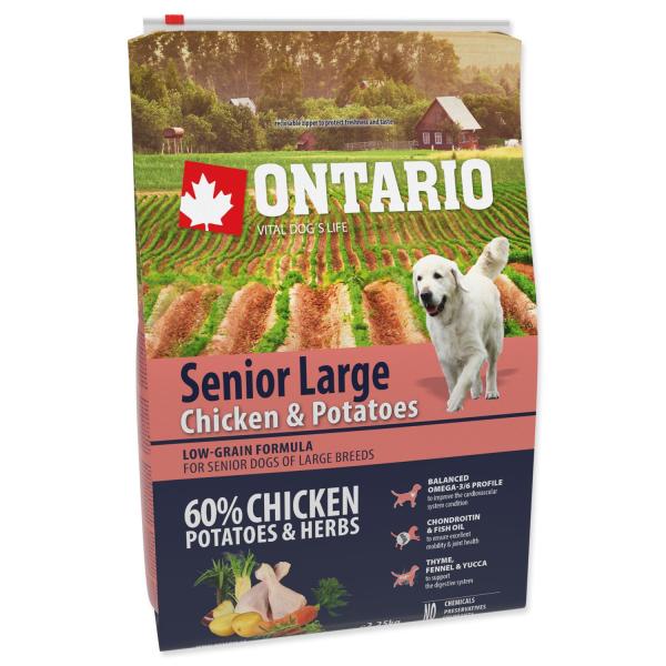 Krmivo Ontario senior Large Chicken & Potatoes 2,25kg