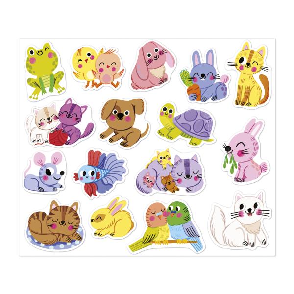 Janod Stickers Samolepky Domácí zvířata 100 ks od 18 měsíců (obrázek 3)