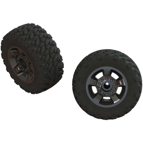 Arrma koleso s pneu dBoots Ragnarok Mt, čierny chróm (2)