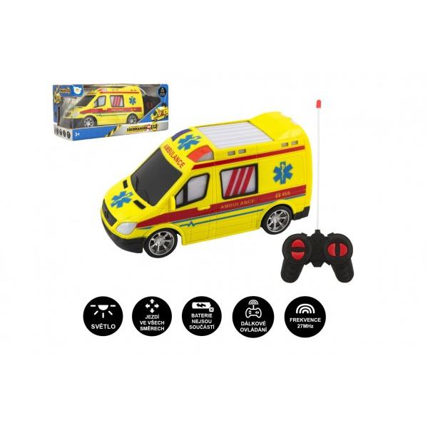 Auto RC ambulance plast 20cm na dálkové ovládání na baterie se světlem