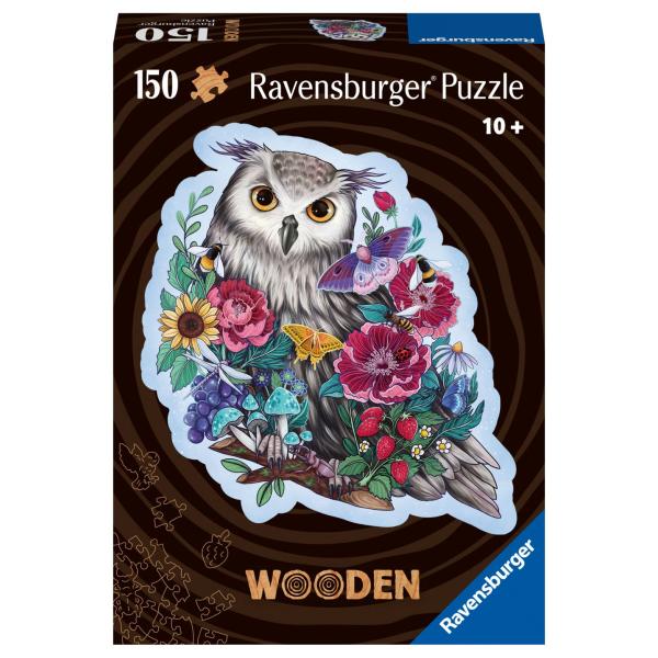 Ravensburger Dřevěné puzzle Tajemná sova 150 dílků