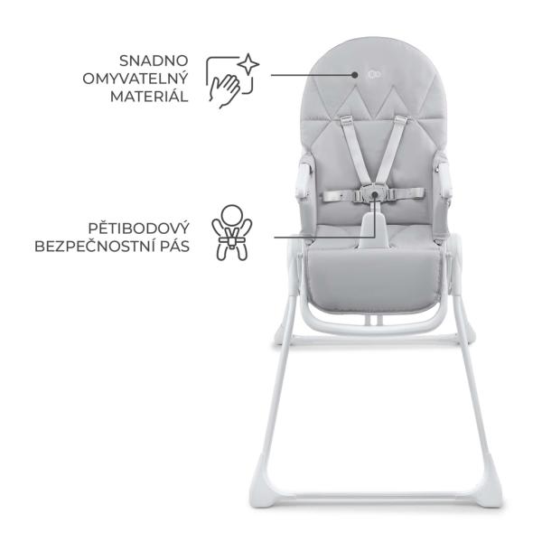 KINDERKRAFT Židlička jídelní Binci Light Grey