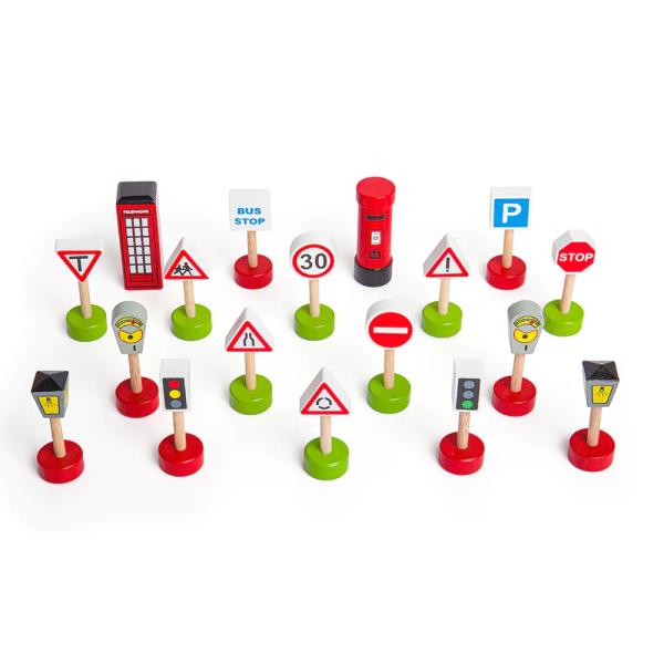 Bigjigs Rail Sada dřevěných dopravních značek