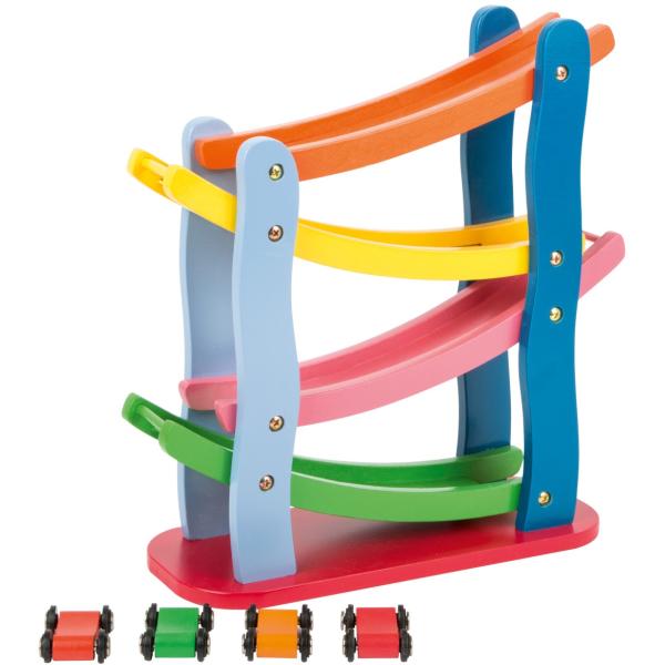 Small Foot Dřevěná závodní dráha 4 autíčka