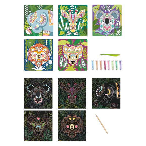 Sycomore Artissimo – XXL kreativní sada – vyškrabávání a pískování – zvířecí portréty