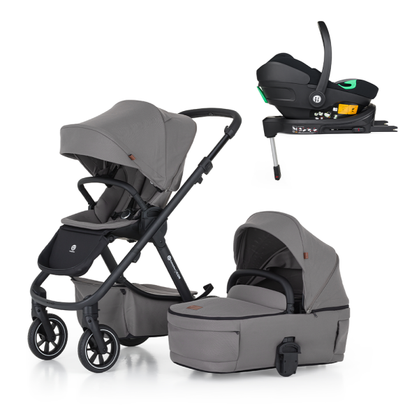 PETITE&MARS Kočík kombinovaný ICON 2v1 Dove Grey LITE RWS + Core Pro i-Size Black Grey + B