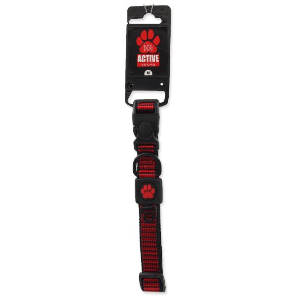 Obojek Active Dog Strong M červený 2×34-49cm