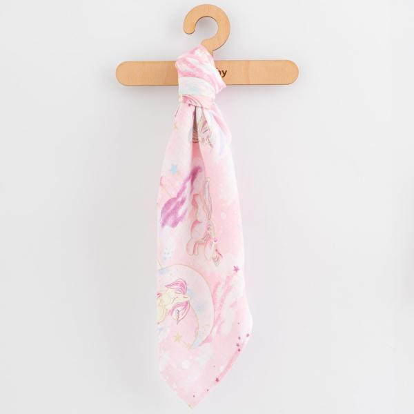 Bavlněné pleny s potiskem New Baby 70×80 cm 3 ks DÍVKA