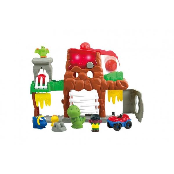 Sada dobrodružný svet dinosaurov s doplnkami plast na batérie so zvukom, svetlom