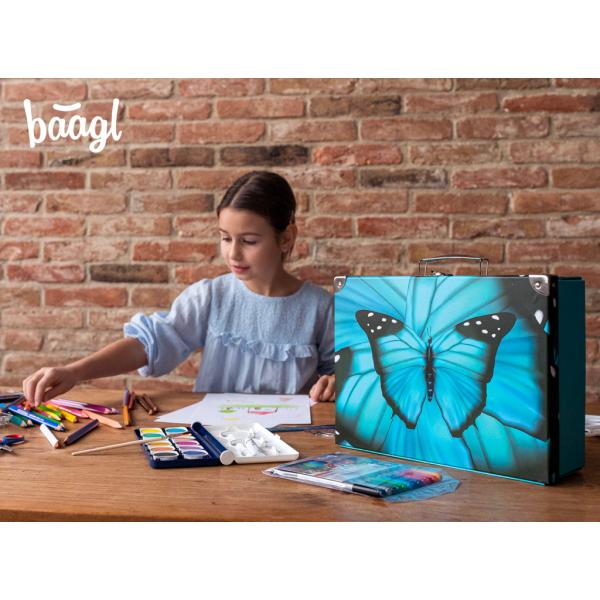 Skládací školní kufr Butterfly s kováním