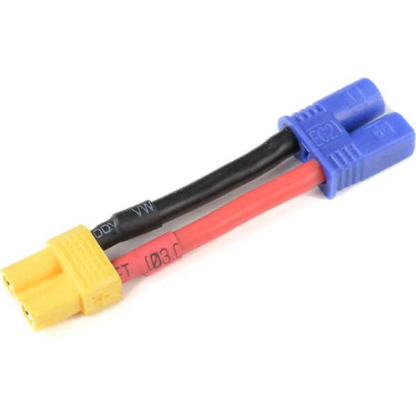 Konverzní kabel EC2 přístroj – XT-30 baterie 14AWG