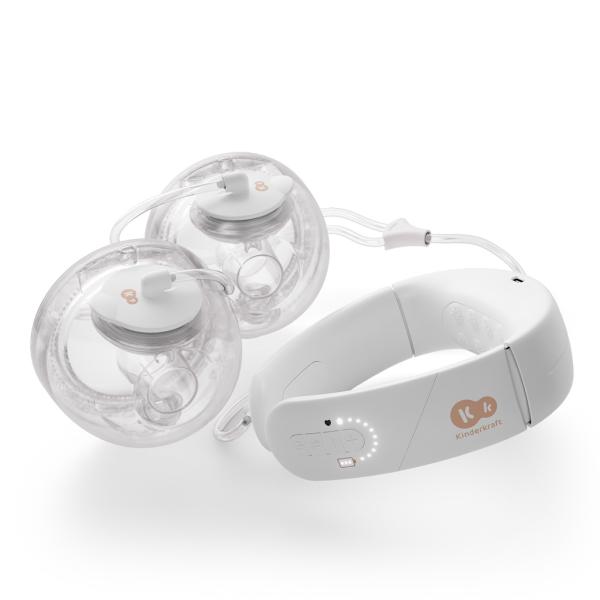KINDERKRAFT Odsávačka materského mlieka s funkciou ohrevu krku Double Hands-free Gentlenes
