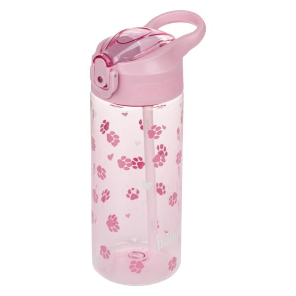 BAAGL Tritanová fľaša na nápoje so slamkou Labky, 500 ml