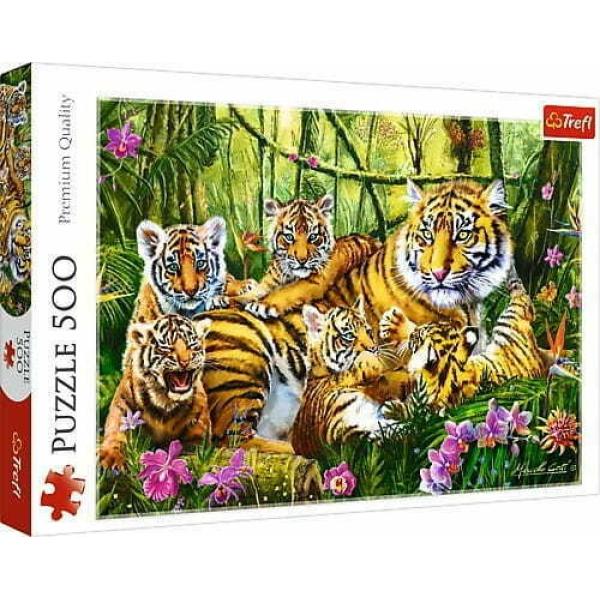 Trefl puzzle 500 Tygří rodinka