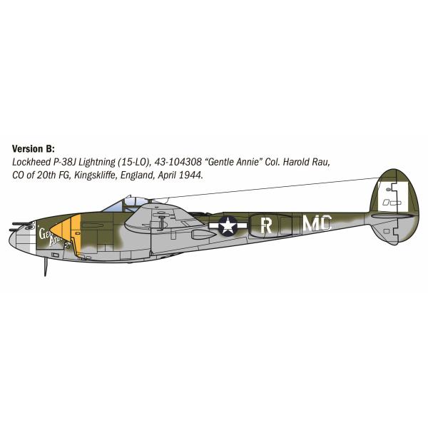 Model Kit letadlo 2834 - P-38J E.T.O. (1:48) (obrázek 3)