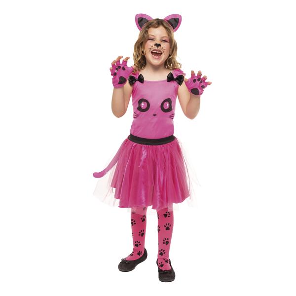 Kočka růžová dětský kostým velikost (110-122cm)