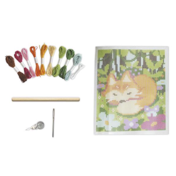 Janod Atelier Kreativní sada Maxi Vyšívání Kanva Liška (obrázek 3)