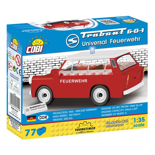 Cobi 24555 Youngtimer Trabant 601 Universal Feuerwehr 1:35 (obrázek 4)
