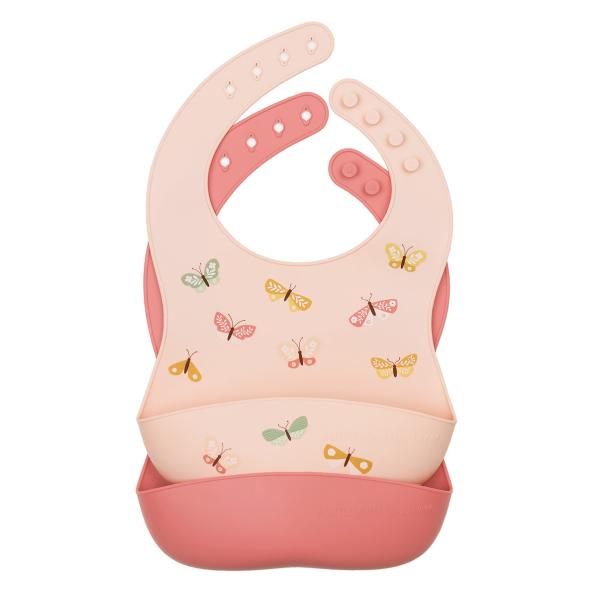 A Little Lovely Company - set dvoch silikónových podbradníkov - motýliky