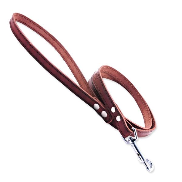 Vodítko Tamer Kožené Klasik hnědé, šířka 1,4cm, délka 115cm
