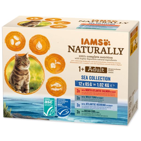 Kaps.IAMS Naturally morské mäsoVomáčke multip.12x85g