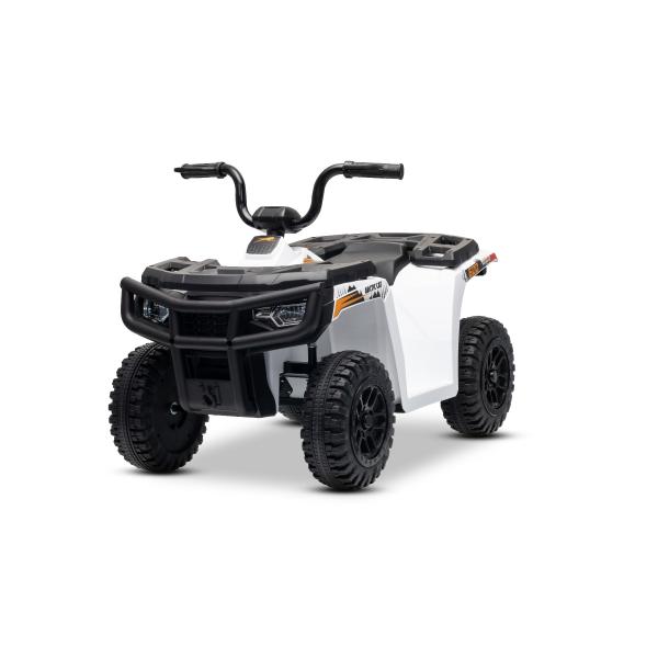 Licencovaná elektrická štvorkolka Arctic Cat 12V so zadným pohonom, biela, LED svetlá, Lít