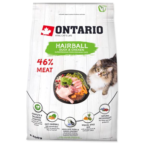 Krmivo Ontario Cat Hairball 0,4kg (obrázek 3)