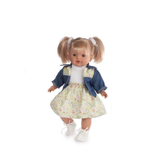 TYBER Anna blondýna plačící panenka s dudlíkem, vel. S 38 cm