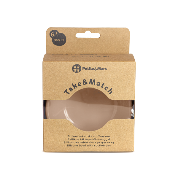 PETITE&MARS Miska silikonová s přísavkou Take&Match Velvet Latte 6m+ (obrázek 7)
