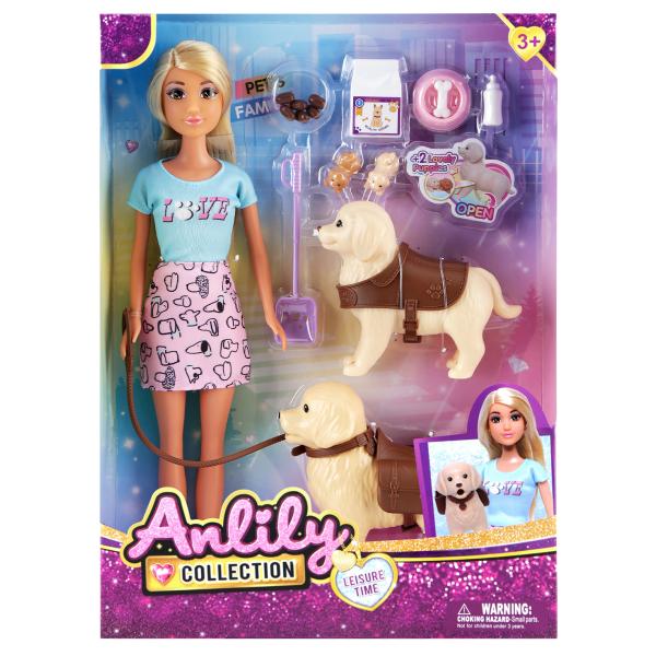 Sada panenek a dvou pejsků