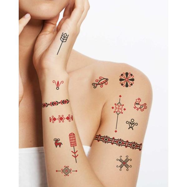 TATTonMe Voděodolné dočasné tetovačky Lidové vzory mix