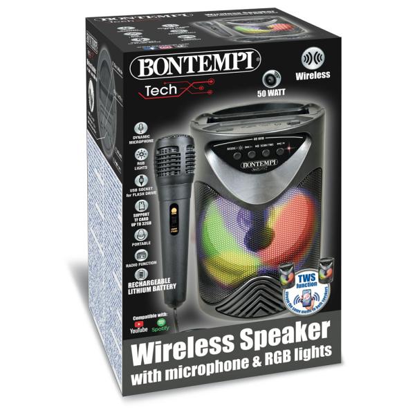Bontempi Bezdrátový reproduktor s mikrofonem a RGB podsvícením (obrázek 3)