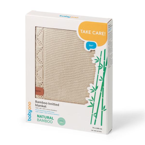 BABYONO Deka pletená bambusová Light Beige 75 x 100 cm (obrázek 11)