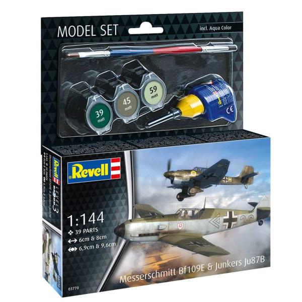 ModelSet letadlo 63770 - Messerschmitt Bf109E & Ju87B Stuka (1:144)