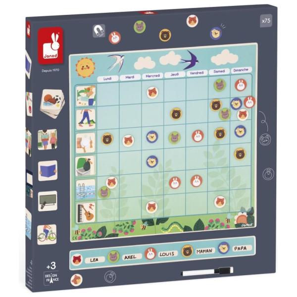 Janod Magnetický plánovač Rodinný rozvrh EN
