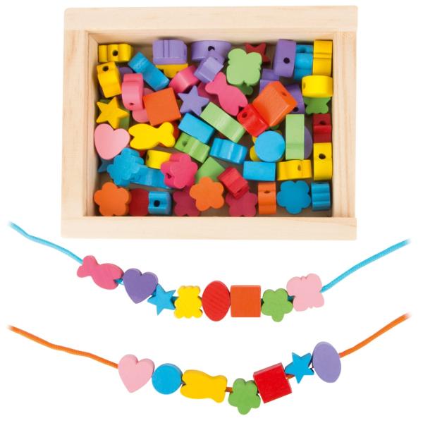 Small Foot Dřevěné navlékací korálky tvary v krabičce (obrázek 5)