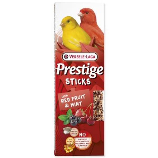 Tyčinky Versele-Laga Prestige Sticks kanárek s červeným ovocem a mátou 60g 2ks
