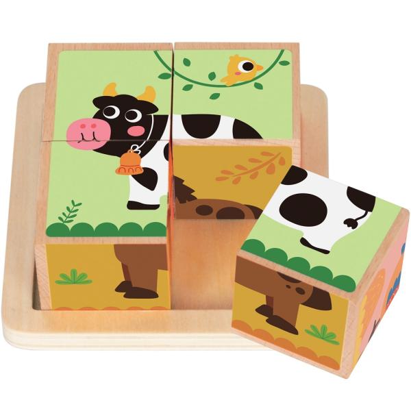 2Kids Hračky Dřevěné kostky Farma 2